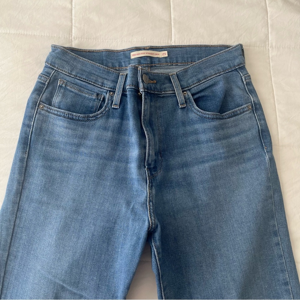 Levi’s High Rise Straight Crop Women Jeans Size 29 - Picture 4 of 9
